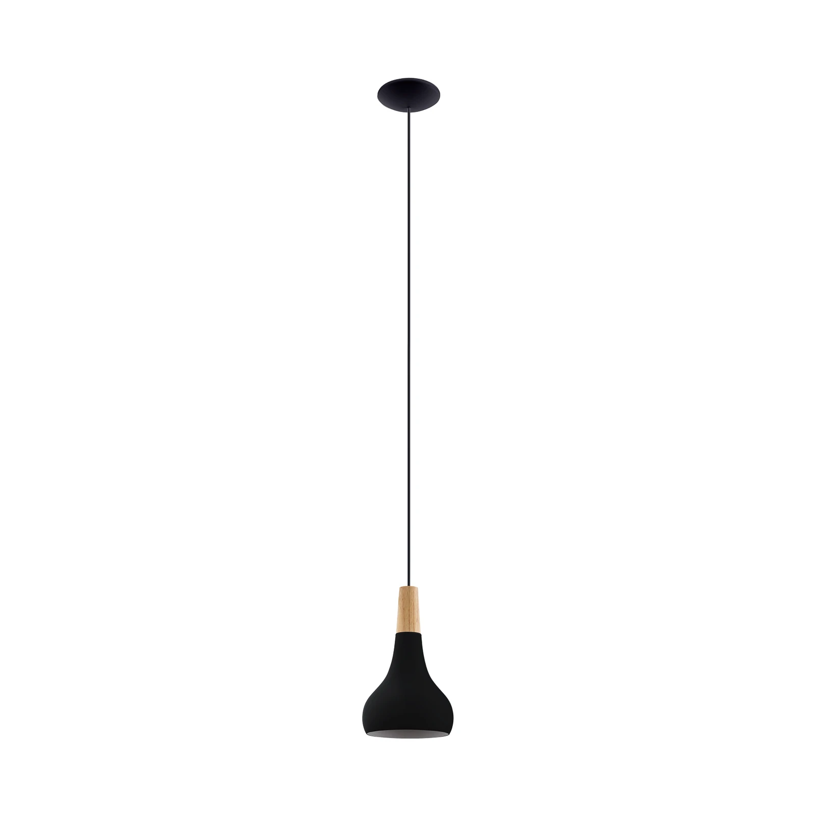 Suspension Sabinar, 1 lampe, noir, Ø 18 cm