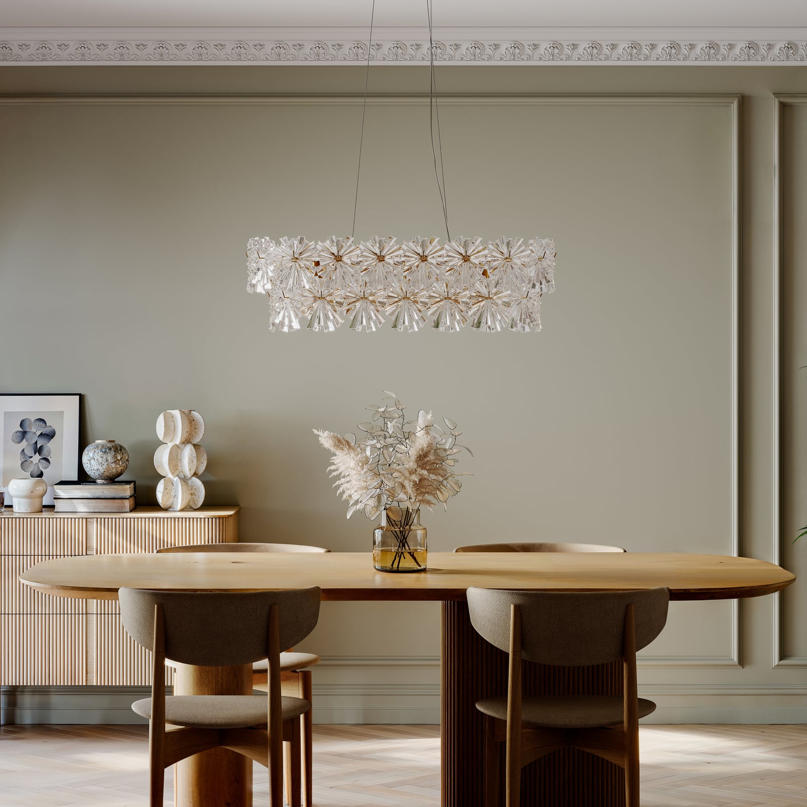 Lorraine pendant light, brass/clear, metal/acrylic, length 75 cm, E14 – By Lorraine pendant light, brass/clear, metal/acrylic, length 75 cm, E14 – By
