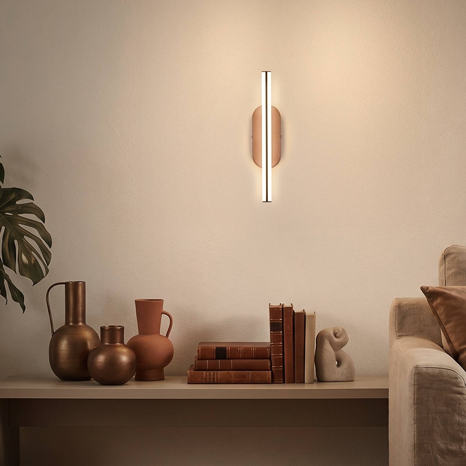 Briloner LED wandlamp Ruth, brons/antraciet, hoogte 30 cm, 3.000 K