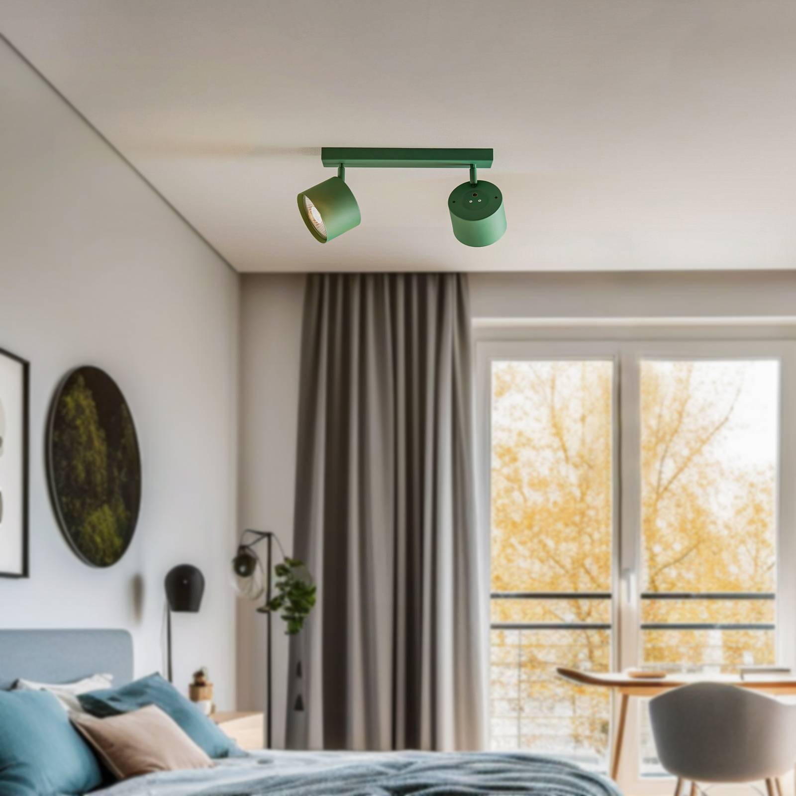 argon spot pour plafond chloe réglable à 2 lampes, vert