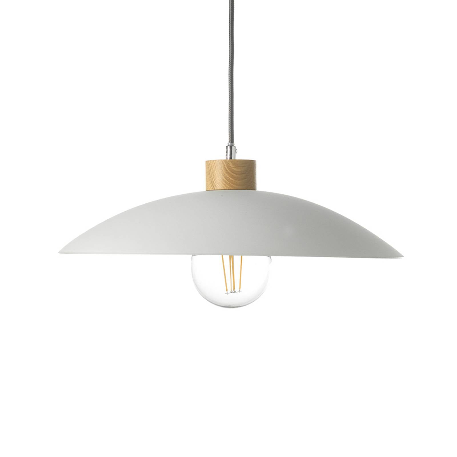 Hängeleuchte OHANA, Opalglas, Eichenholz, Ø 40 cm, E27