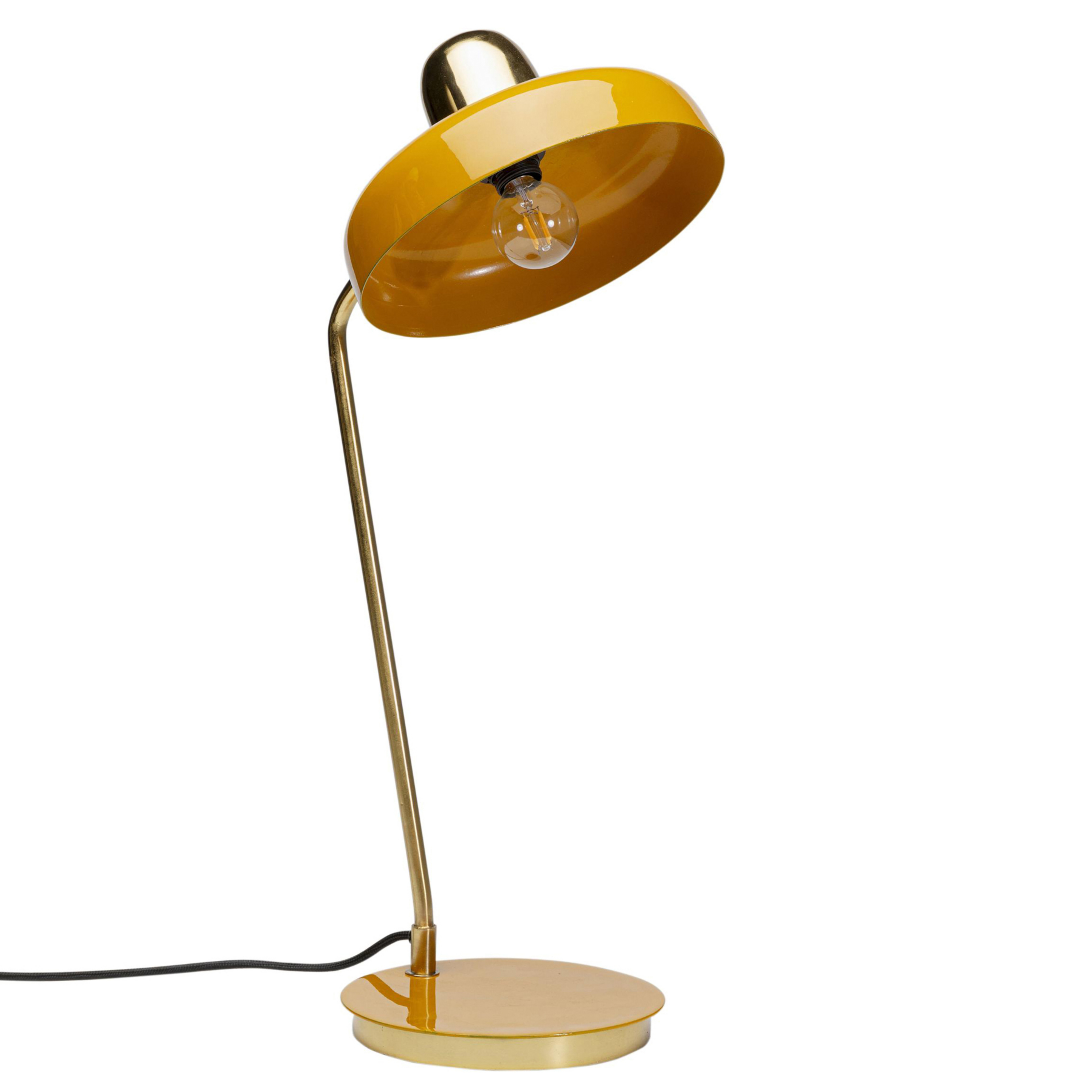 Lampa stołowa Kare Demi, żółta, stal, wysokość 56 cm