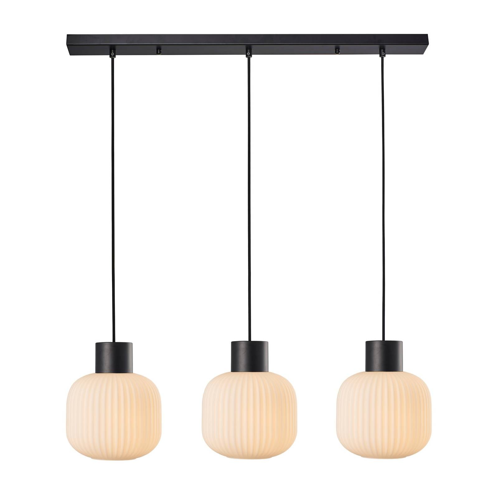 Lucande Lomeris hänglampa, 3 lampor lång vit