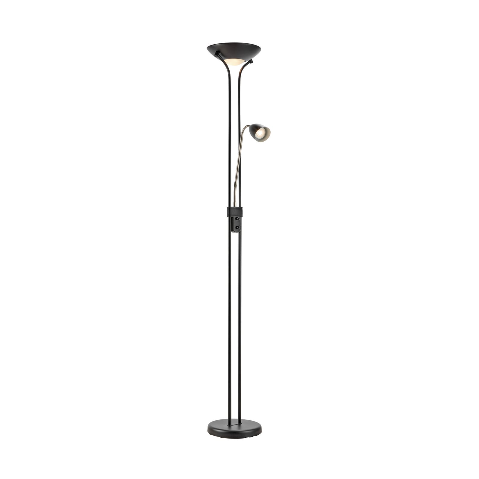 LED-Deckenfluter Modu, schwarz, Leselicht, Höhe 180 cm, dim.