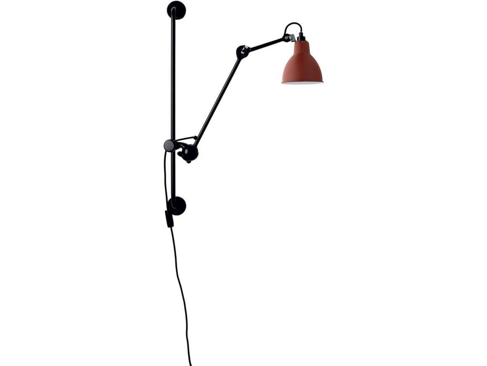 210 Wandleuchte schwarz/rot 201 Round Lampe Gras - Wohnzimmer - Industrielles Design - Metall - Einflammig
