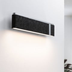 Paulmann Aplique de pared LED Jagun, antracita, fieltro, atenuable 3 veces