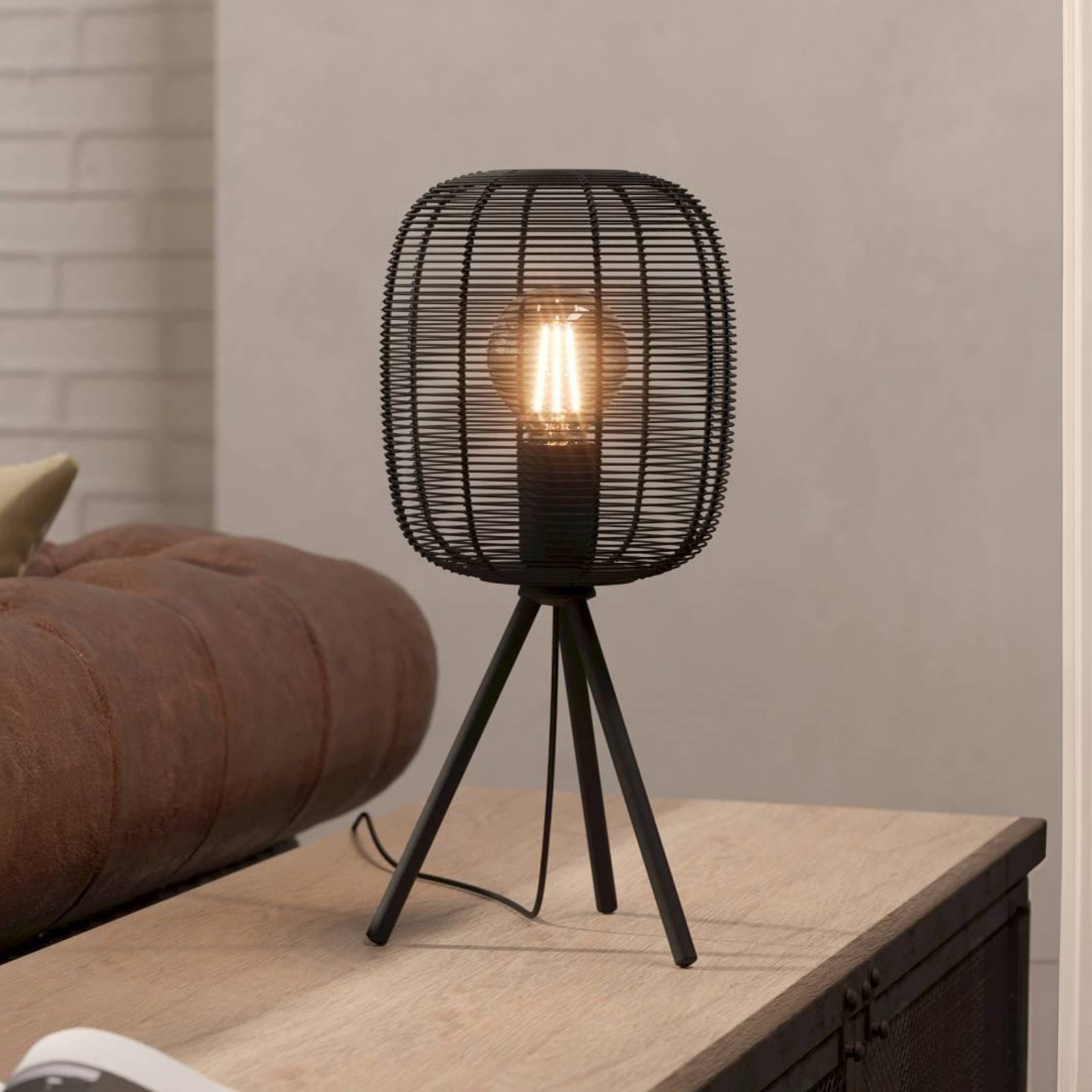Rinroe table lamp, height 44 cm, black, steel