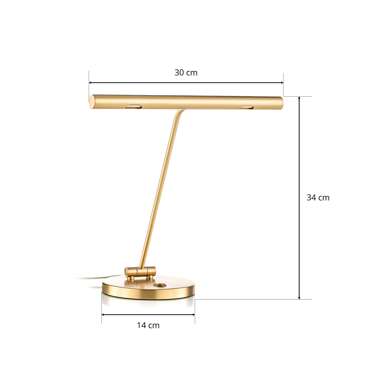 Lampe à poser LED Glimmer à l'aspect laiton