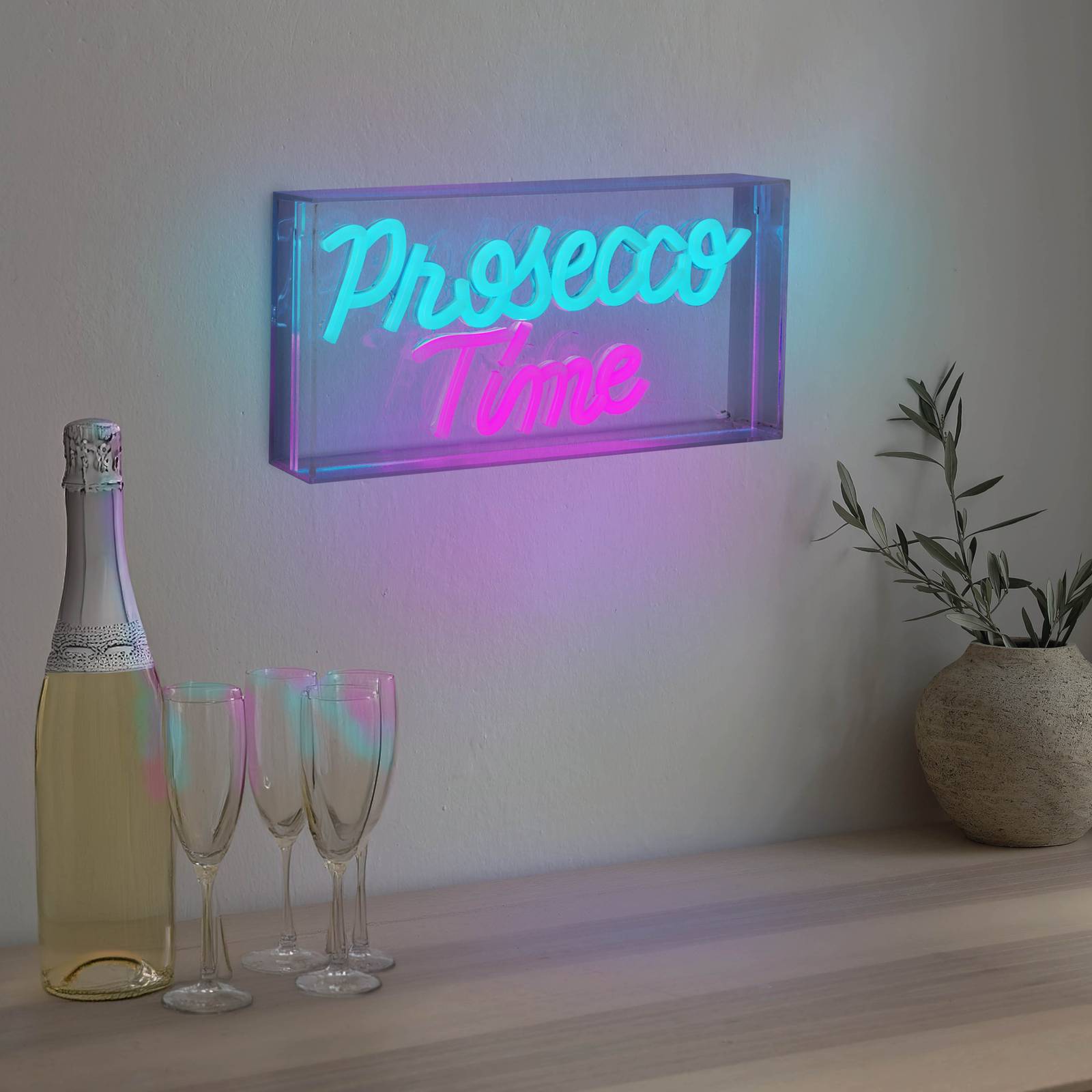 Kinkiet LED Prosecco Time przezroczysty 30x15 cm plastikowy USB RGB