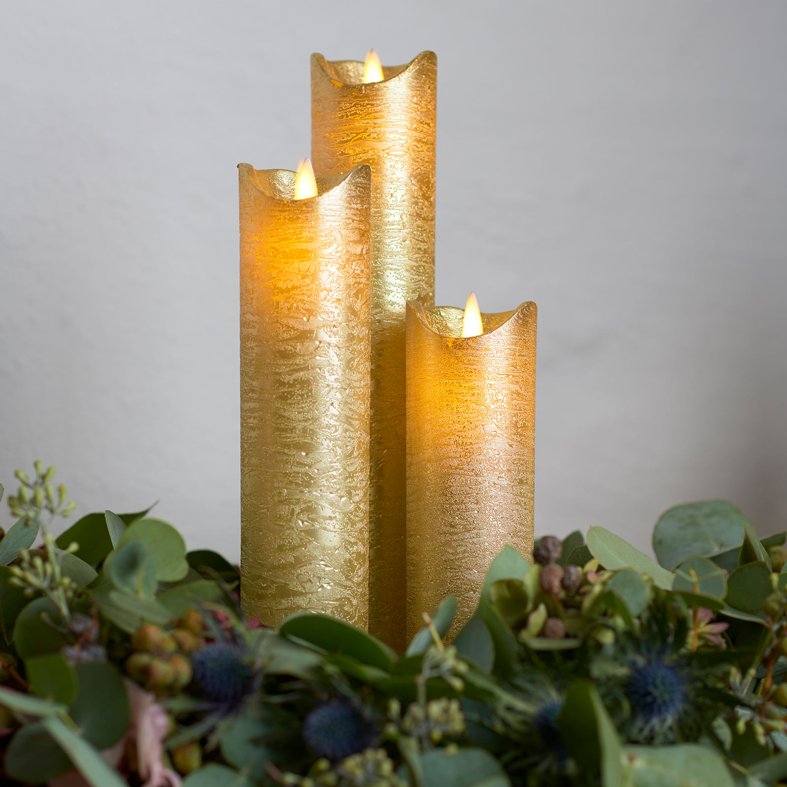 LED-Kerze Sara Exclusive gold/silber