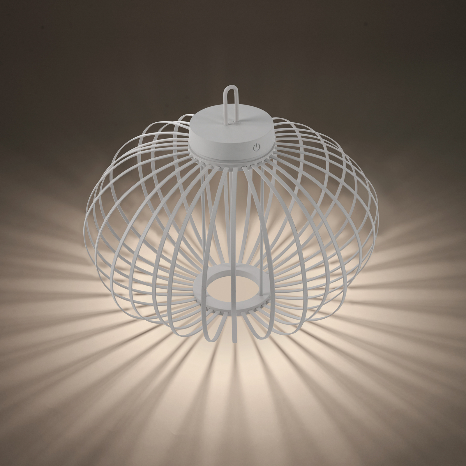 JUST LIGHT. Akuba lámpara de mesa LED recargable, blanco, 37 cm, bambú