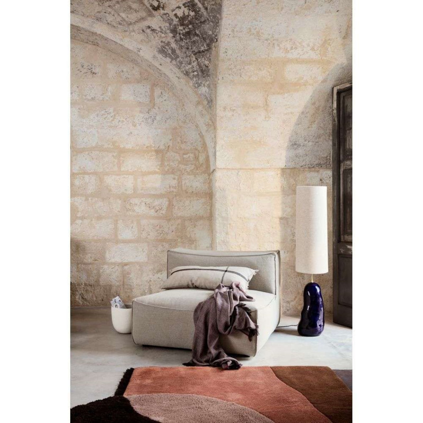 Hebe Stehleuchte Large Off-White/Natural ferm LIVING - Wohnzimmer - Stoff / Textil