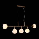 Maytoni Erich hanging light 5-bulb brass/white