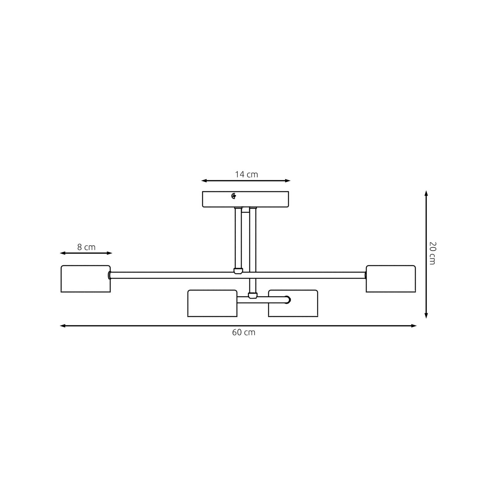 Lampa sufitowa Modus 4, stal, 4-punktowa, GX53, biały