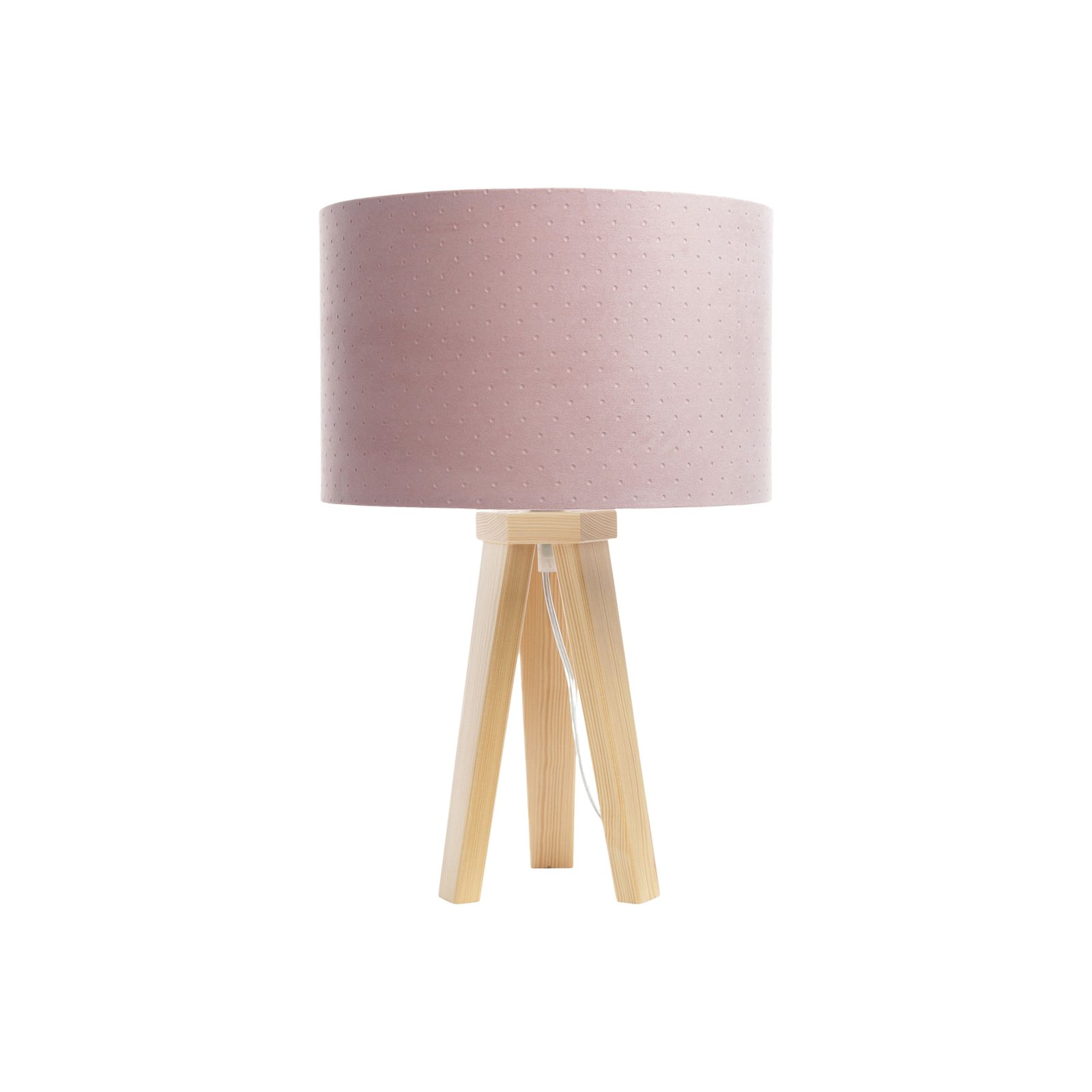 Trojnohá stolová lampa Rosabelle, ružová/prírodná