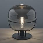 Lorena galda lampa ar stikla abažūru, matēts melns