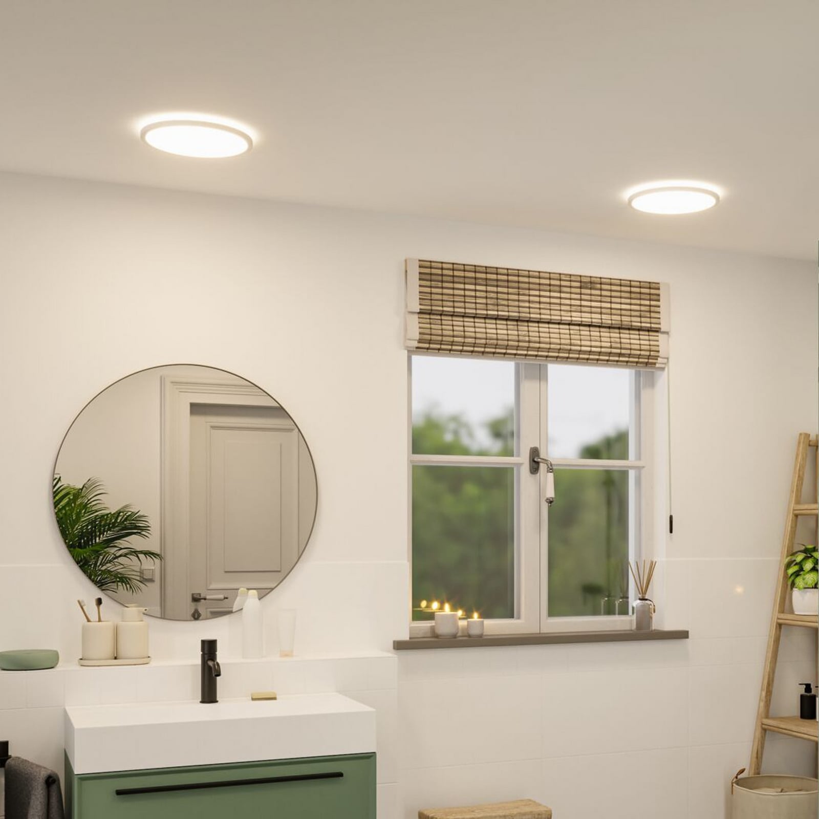 Panneau LED Paulmann Atria Shine, Ø 29 cm, blanc, IP44, 4000 K, marche/arrêt