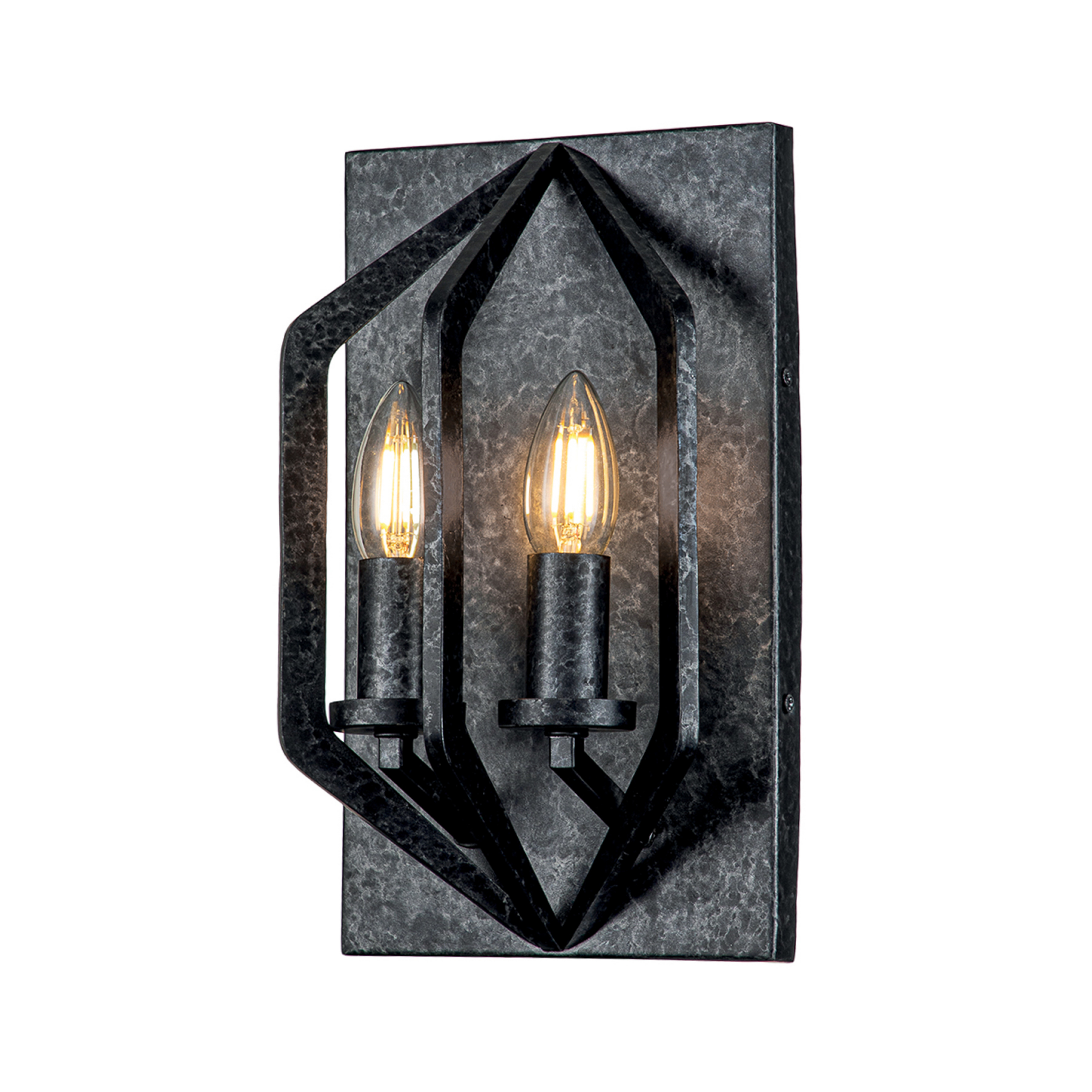 Wandleuchte Vanguard, altschwarz, zweiflammig