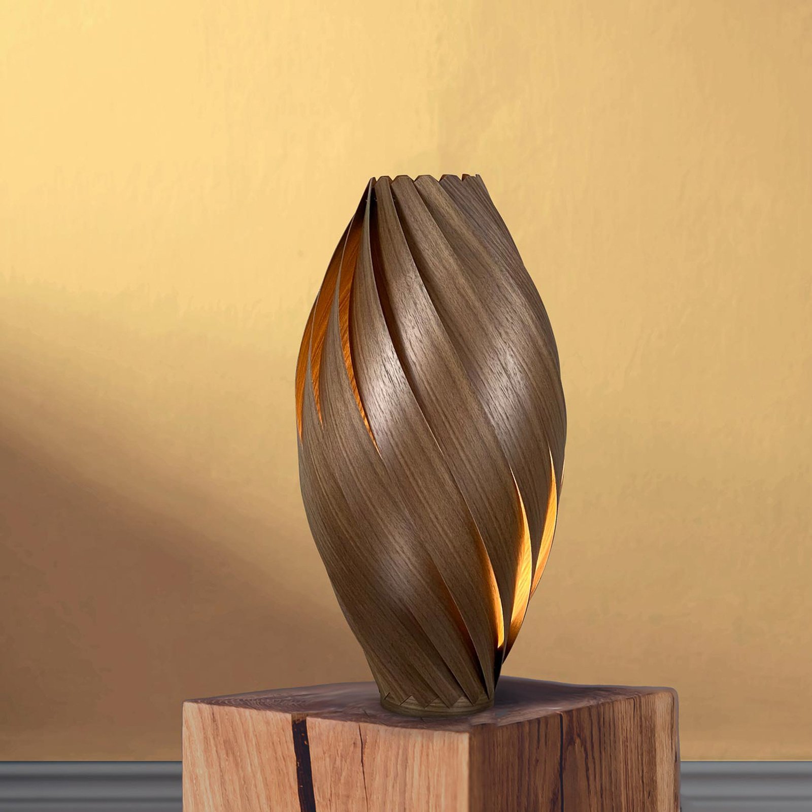 Επιτραπέζιο φωτιστικό Gofurnit Ardere, καρυδιά, ύψος 50 cm