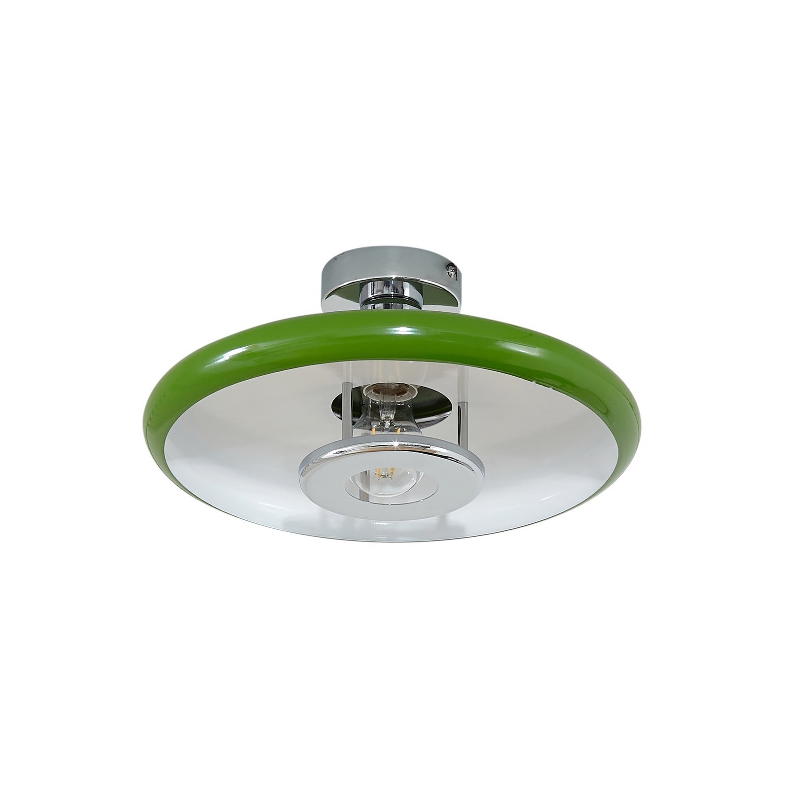 Branford stropní světlo, retro, Ø 35 cm, zelená, kov - Lindby