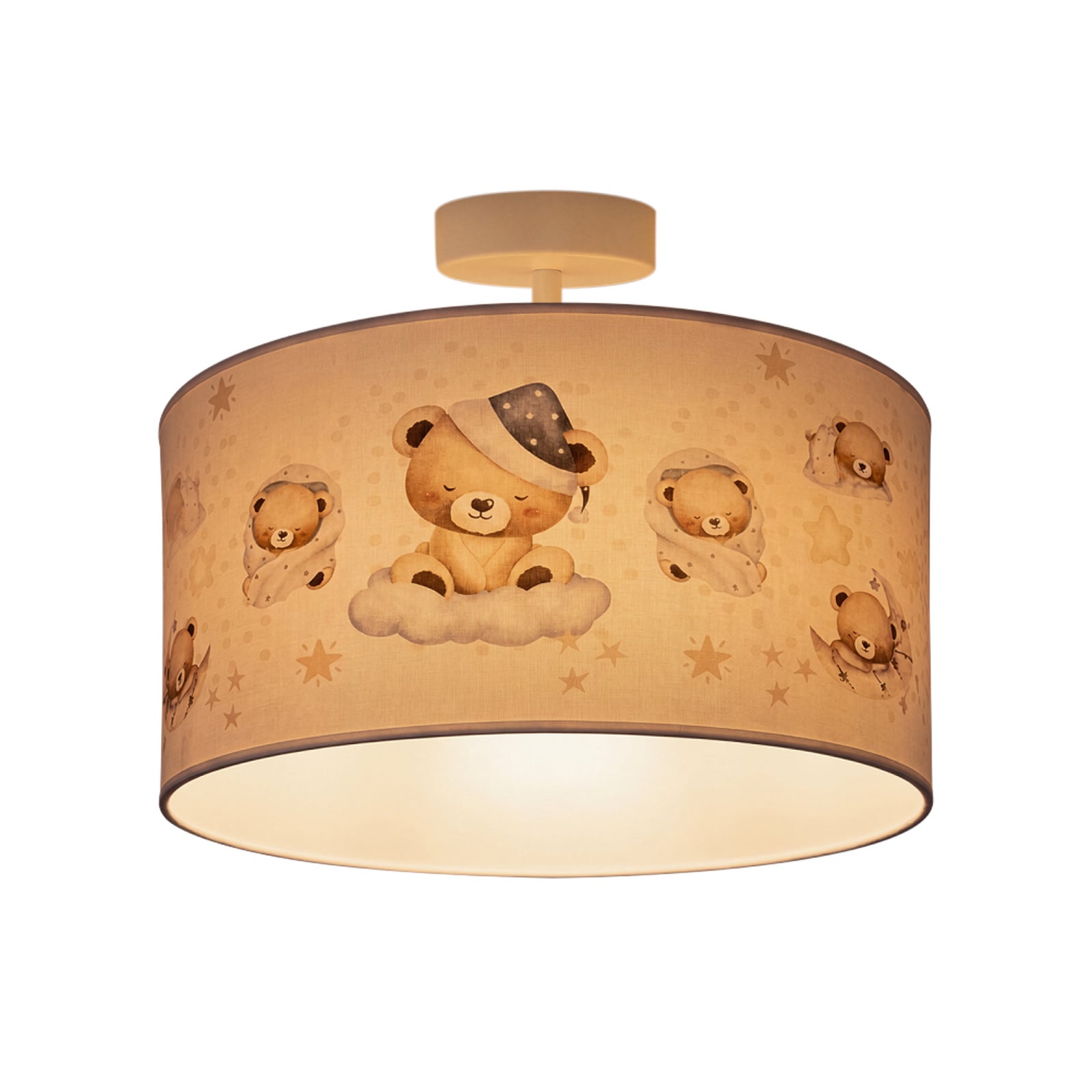 Plafonnier Kids Print, multicolore/beige, Ø 35 cm, en tissu - Duolla