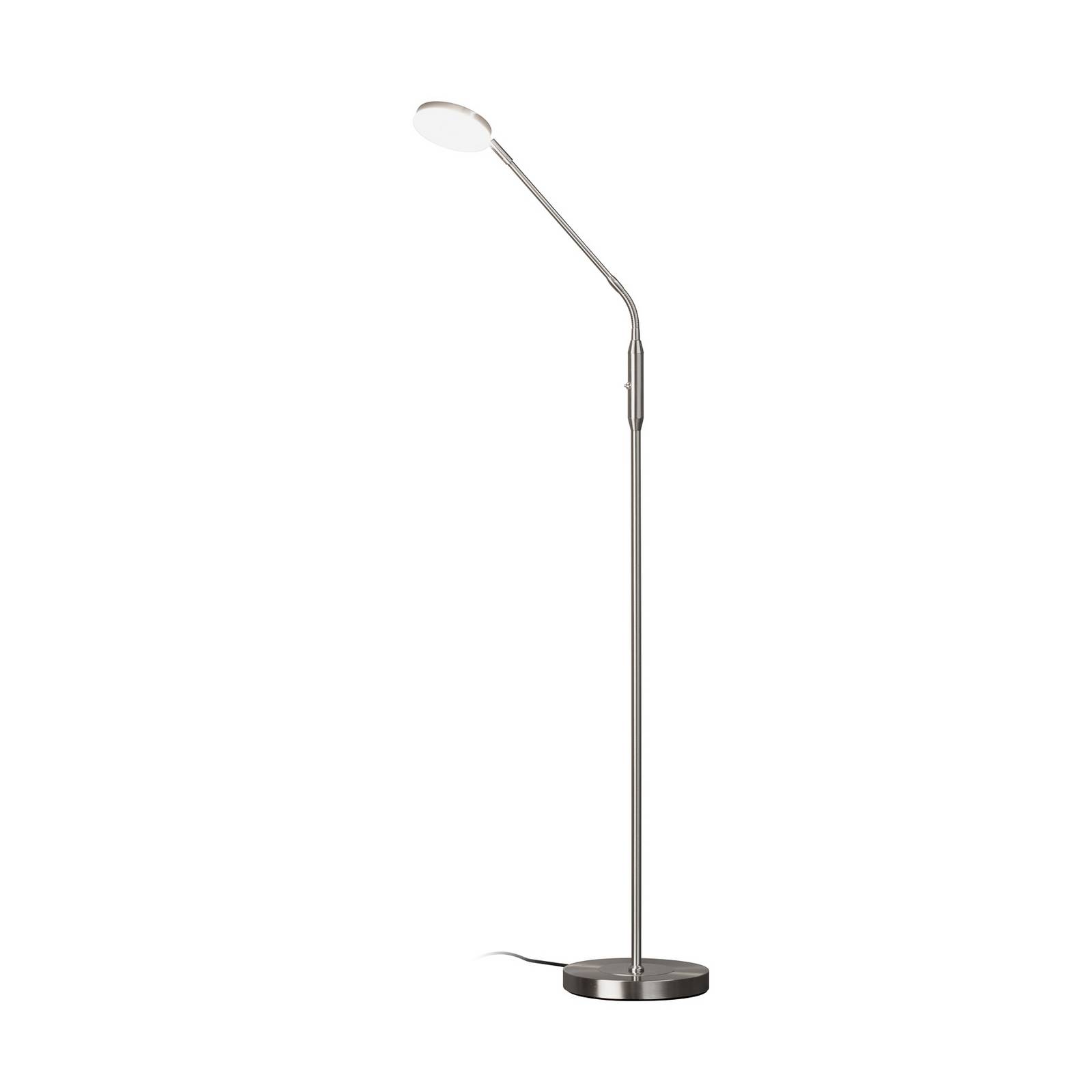 FISCHER & HONSEL Lampe sur pied LED Sorento nickel, hauteur 138 cm, CCT, variateur tactile