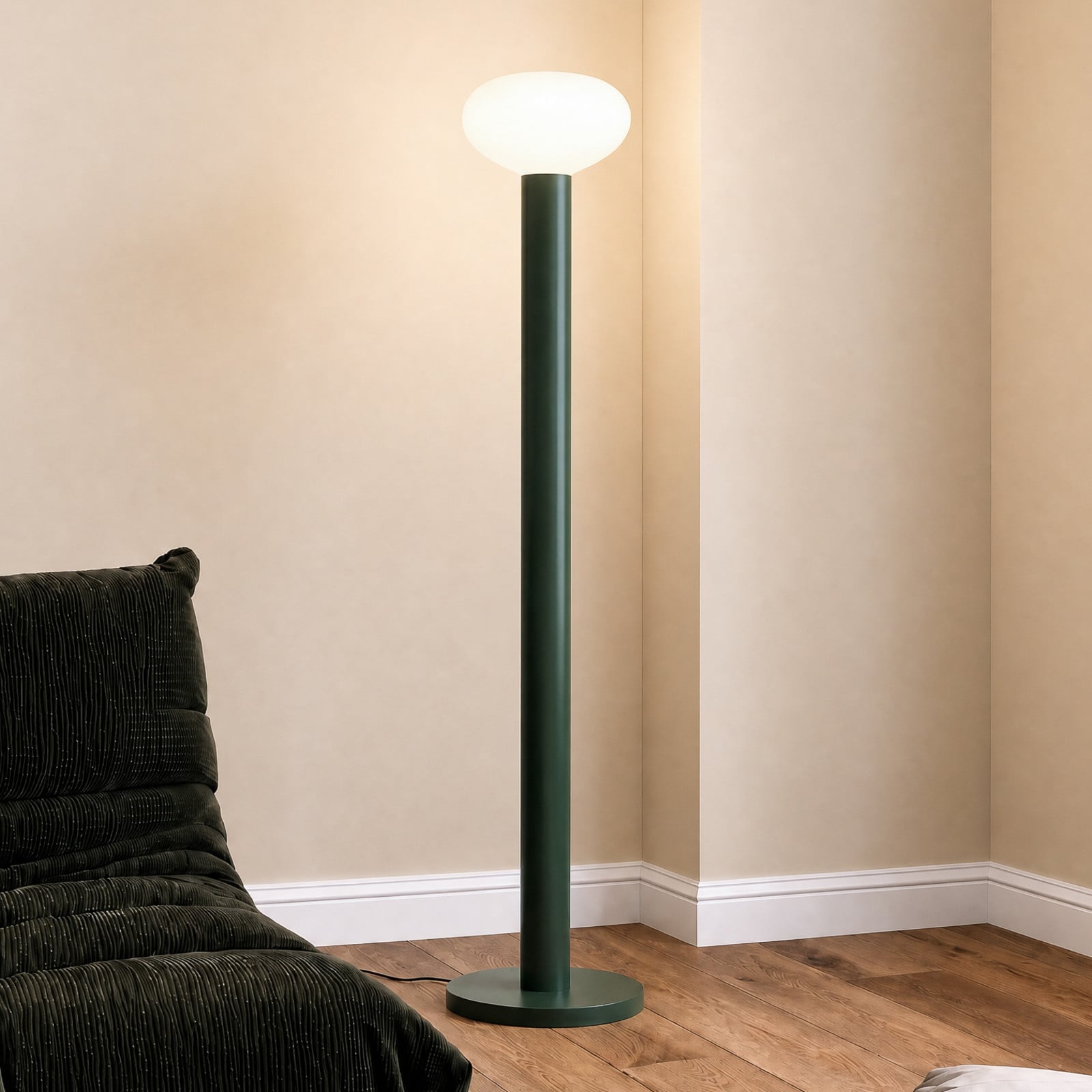 ALDEX Lampadar Flo verde înălțime 138 cm 1 bec sticlă - Camera de zi / sufragerie - Design - verde alb - Metal