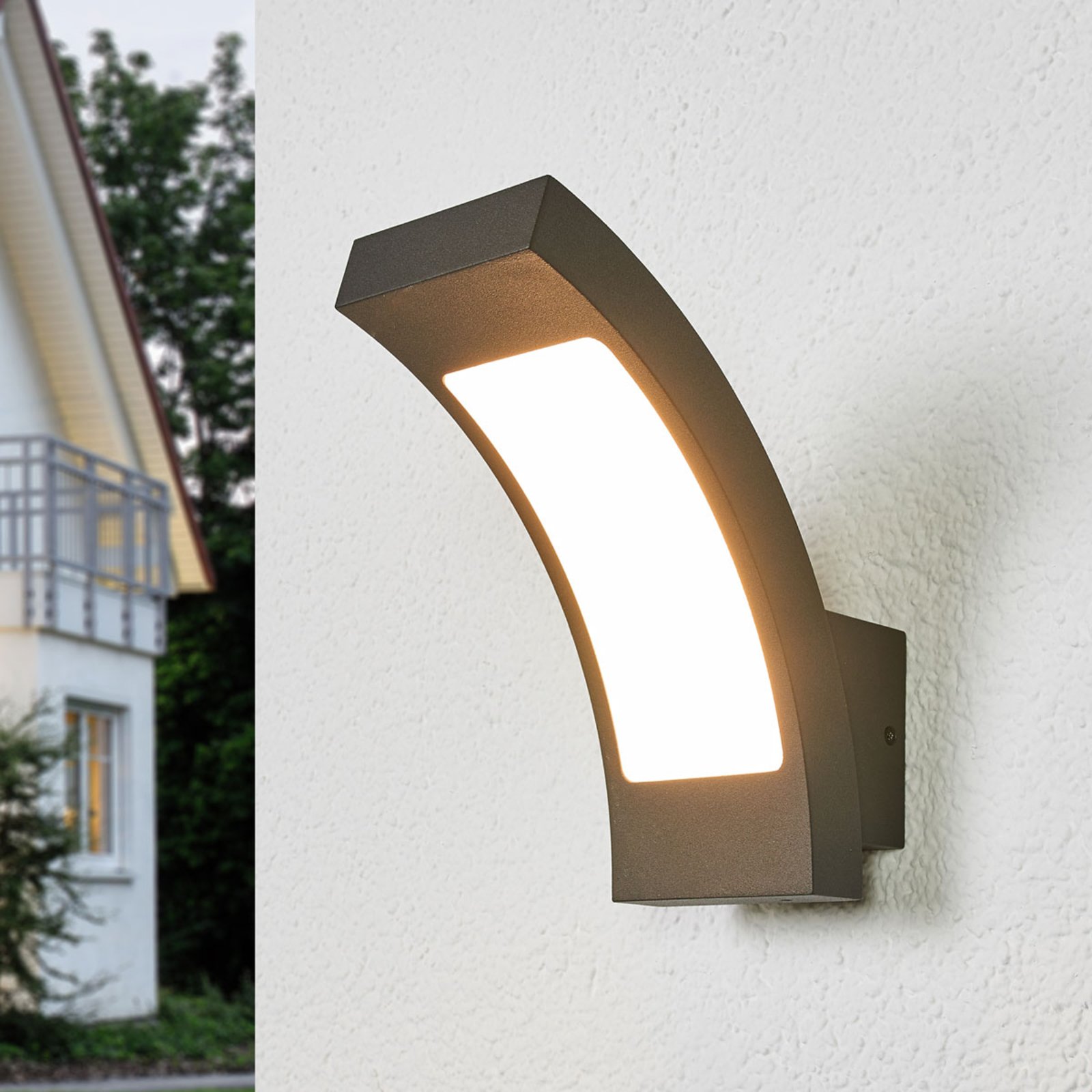 Juvia LED BuitenWandlamp Graphite - Lucande