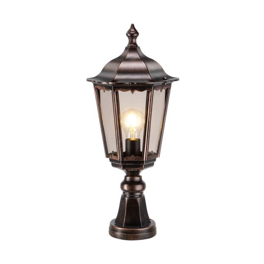 Sockelleuchte 1122, schwarz-kupfer, 53 cm, Aluguss, IP43