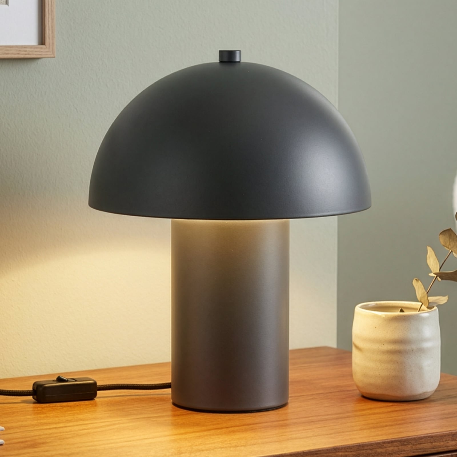 Bordlampe Enya, antrasitt, metall, høyde 25,5 cm, E14