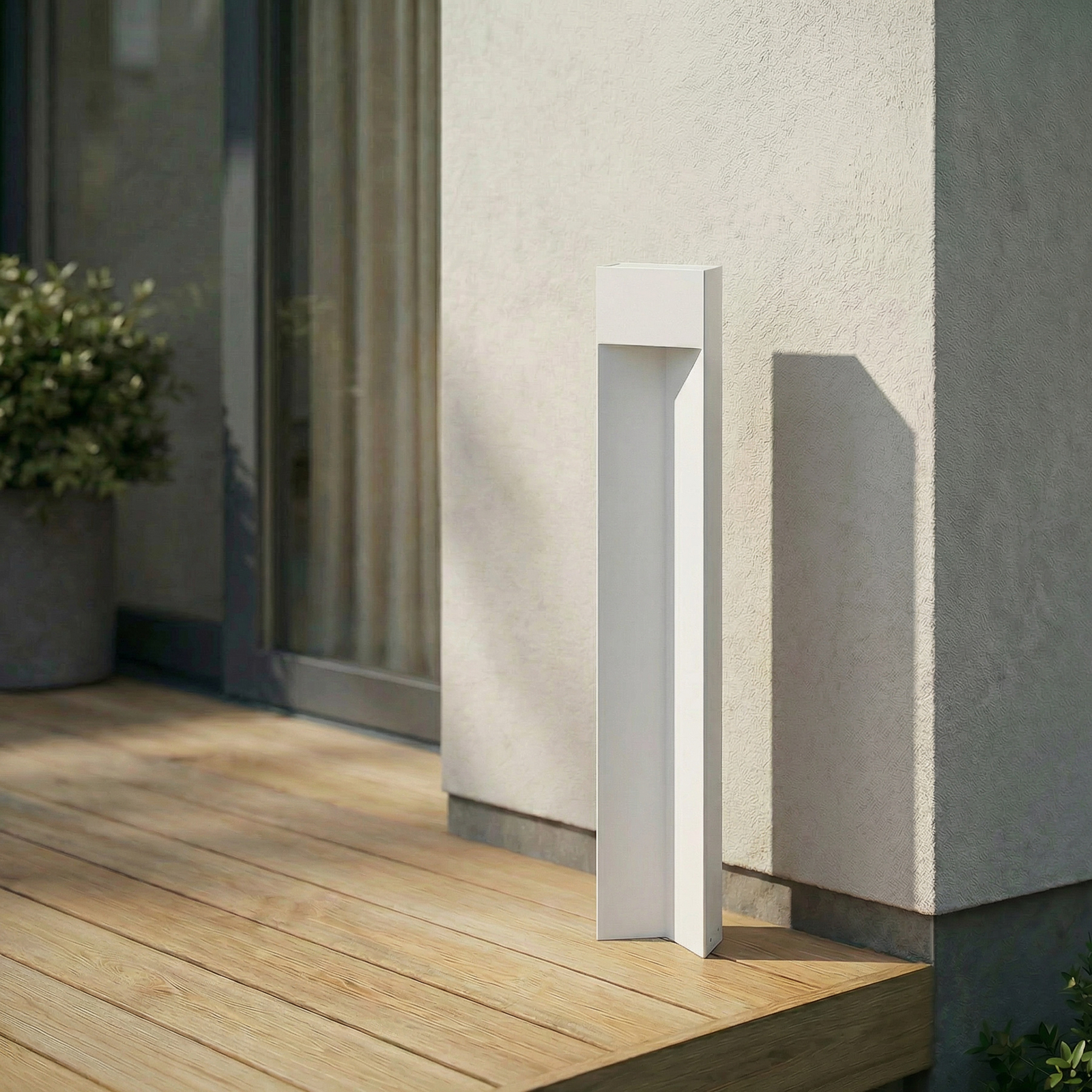 Lucande Kaholo LED ösvény világítás, világosszürke, 90 cm, IP44