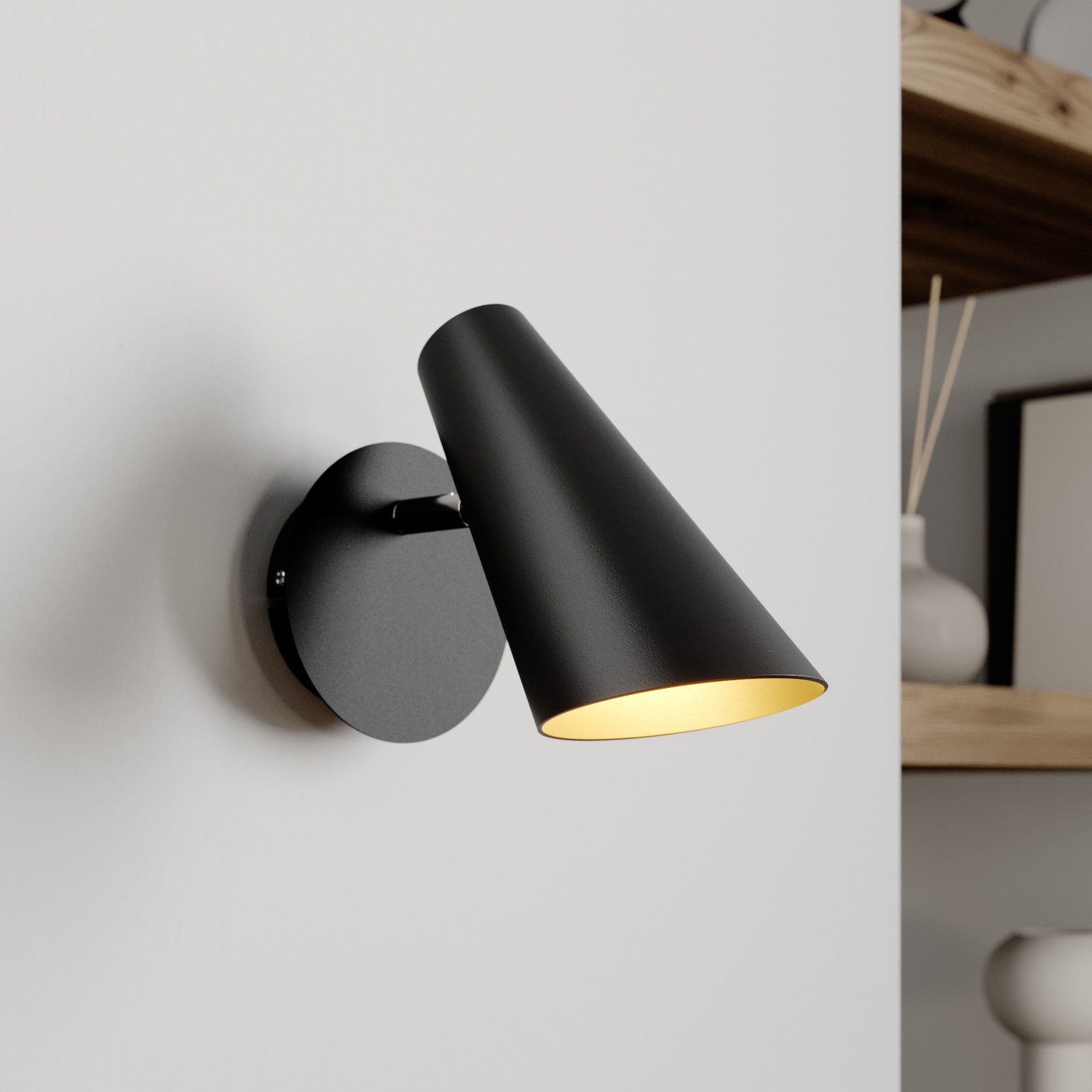 Lucande Wibke lampa ścienna w kolorze czarnym