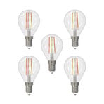Bombilla LED filamento E14 4W 2700K gota dim 5 ud