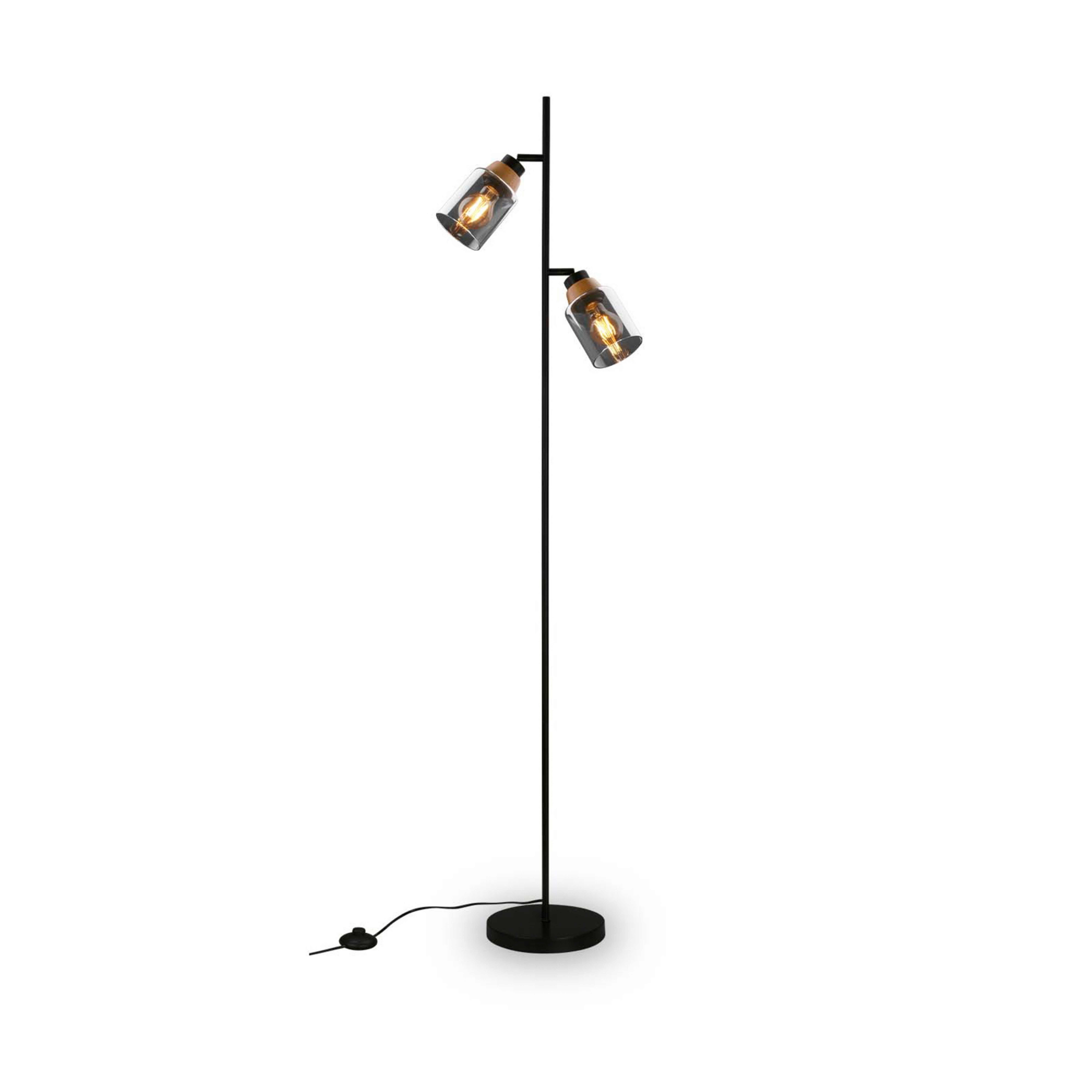 Lampa stojąca 1486025 2-pkt., klosze dymione szkło