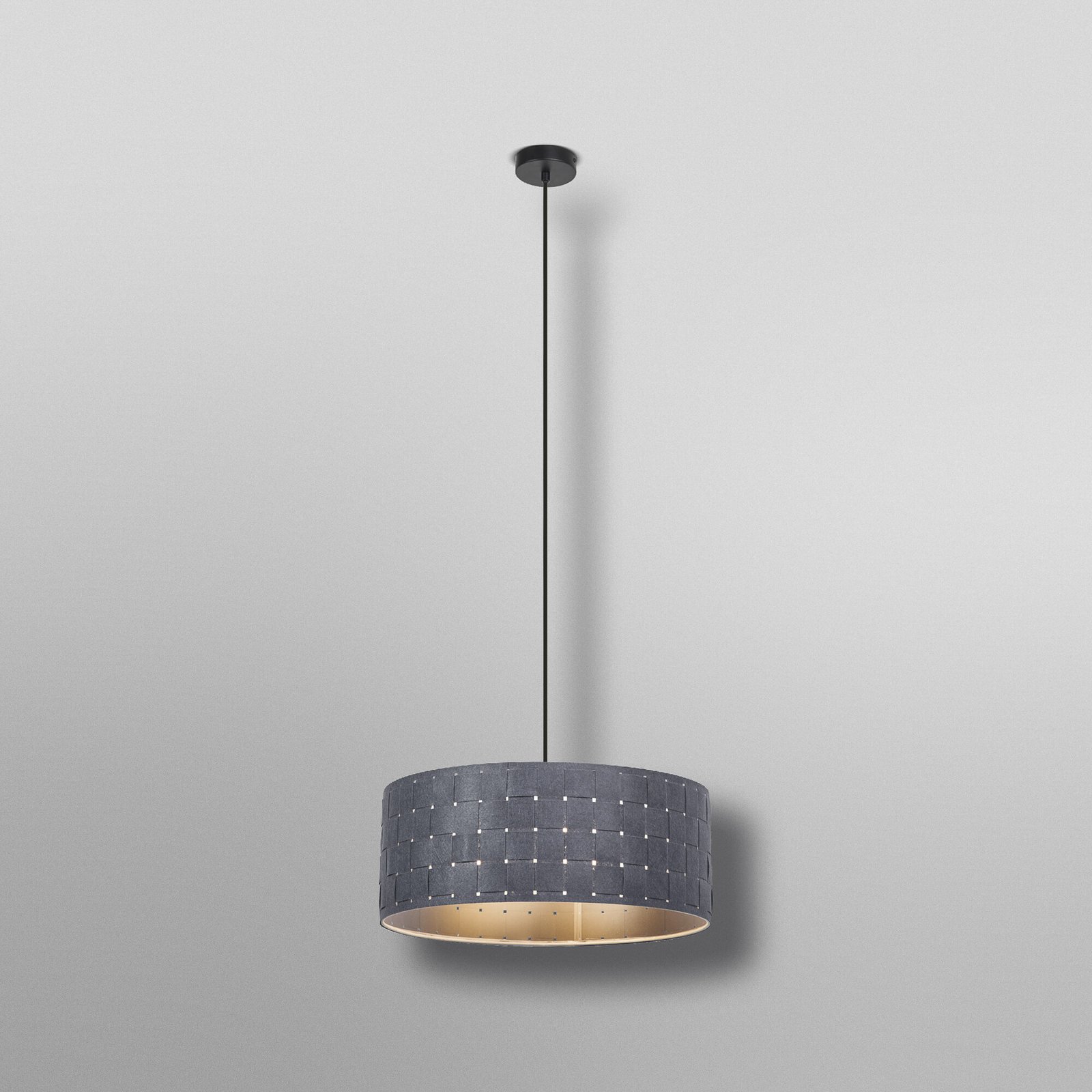 Suspension OSRAM Decor Felt Weaving, Ø 48 cm, gris, feutre E27