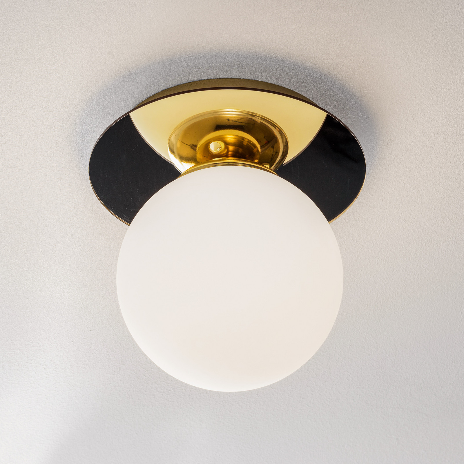 Eko-Light Plafonieră Plato auriu metal sticlă opală Ø 25 cm - Camera de zi / sufragerie - auriu alb opal negru