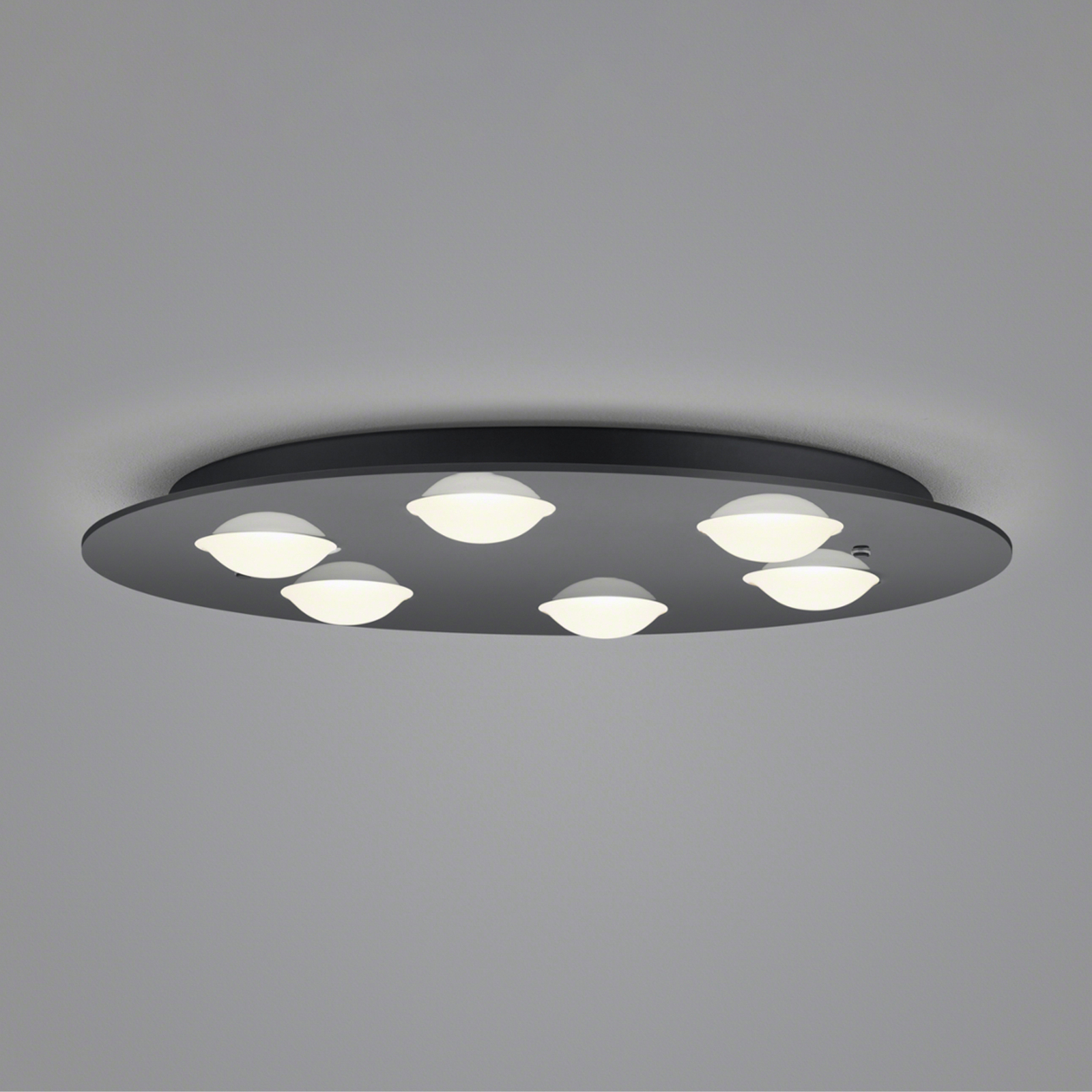 Helestra Nomi lampa sufitowa LED Ø49cm czarna