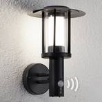 LED-Außenwandlampe Gregory, dunkelgrau, mit Sensor