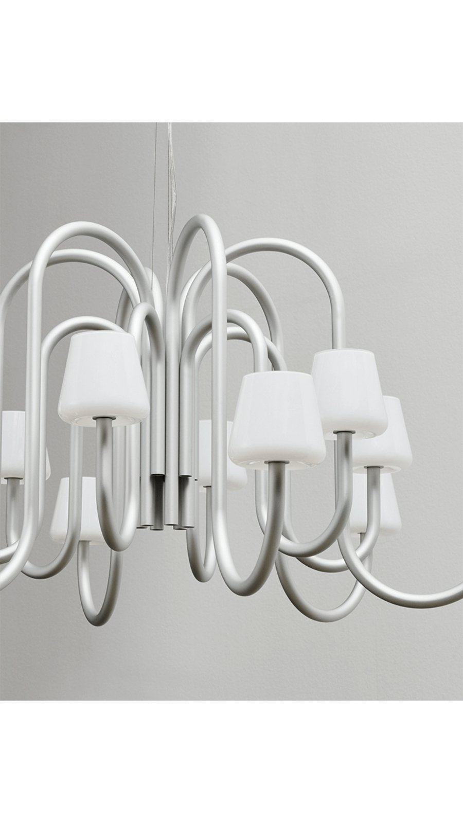 Apollo 1065 Chandelier Alu/White Opal - HAY