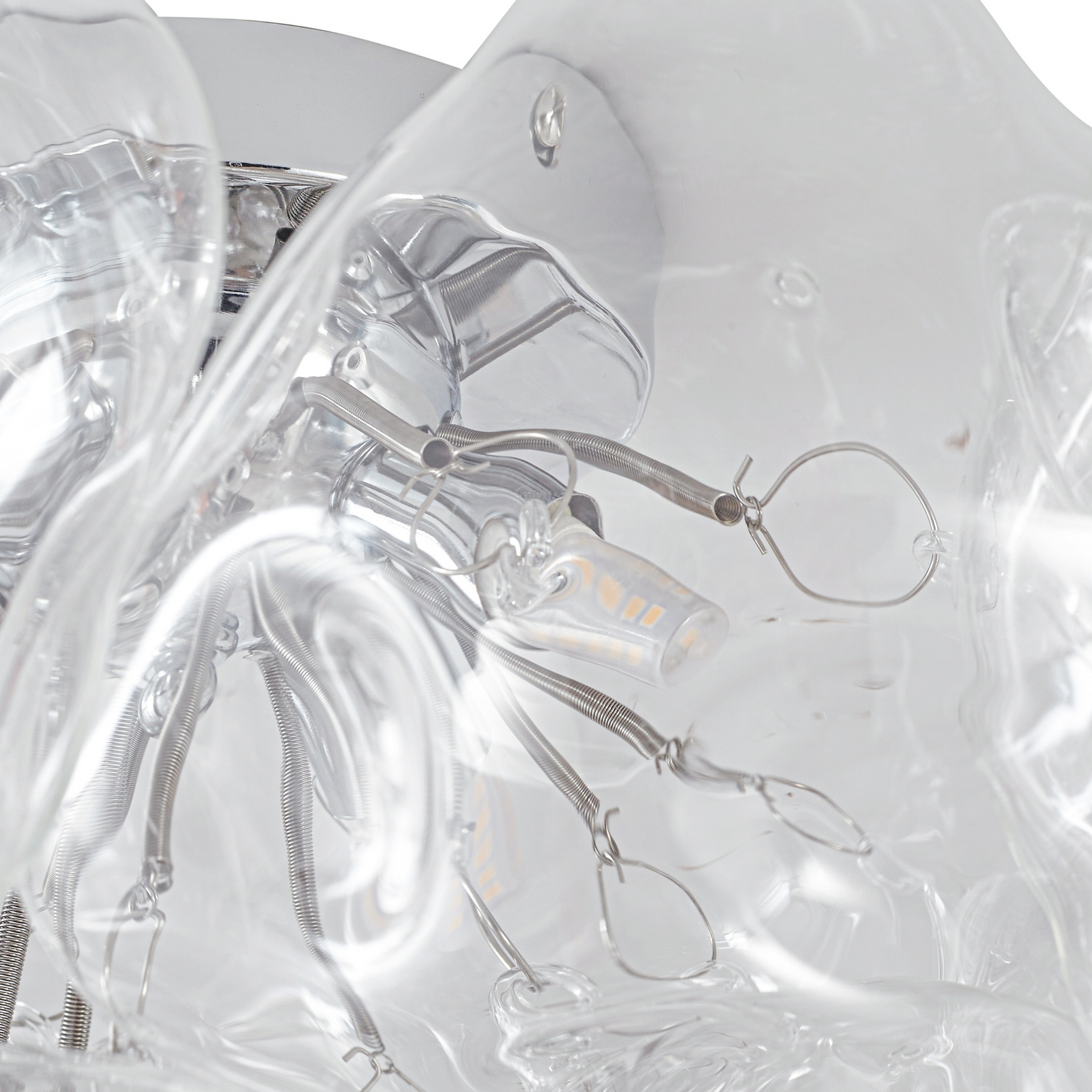 Lucande taklampe Diborah, klar, Ø 49 cm, glass, G9