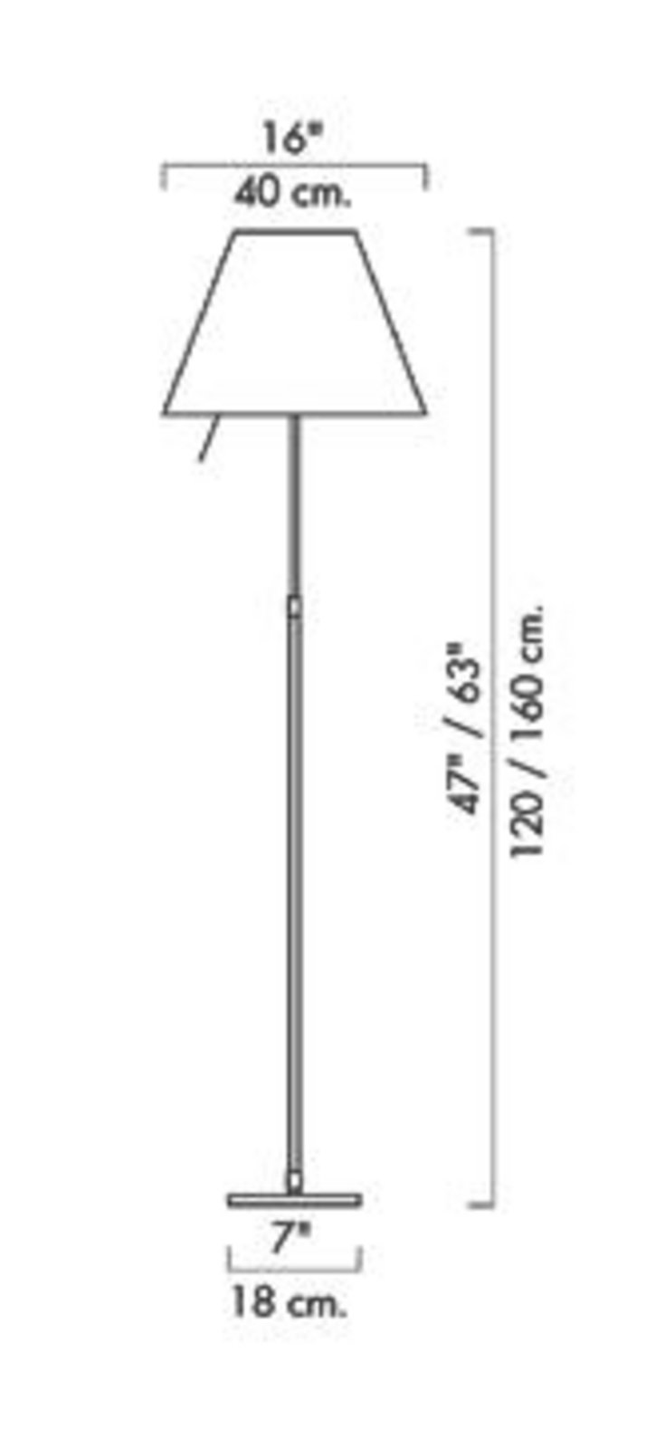 Costanza Floor Lamp with Dimmer Aluminium with White - Luceplan