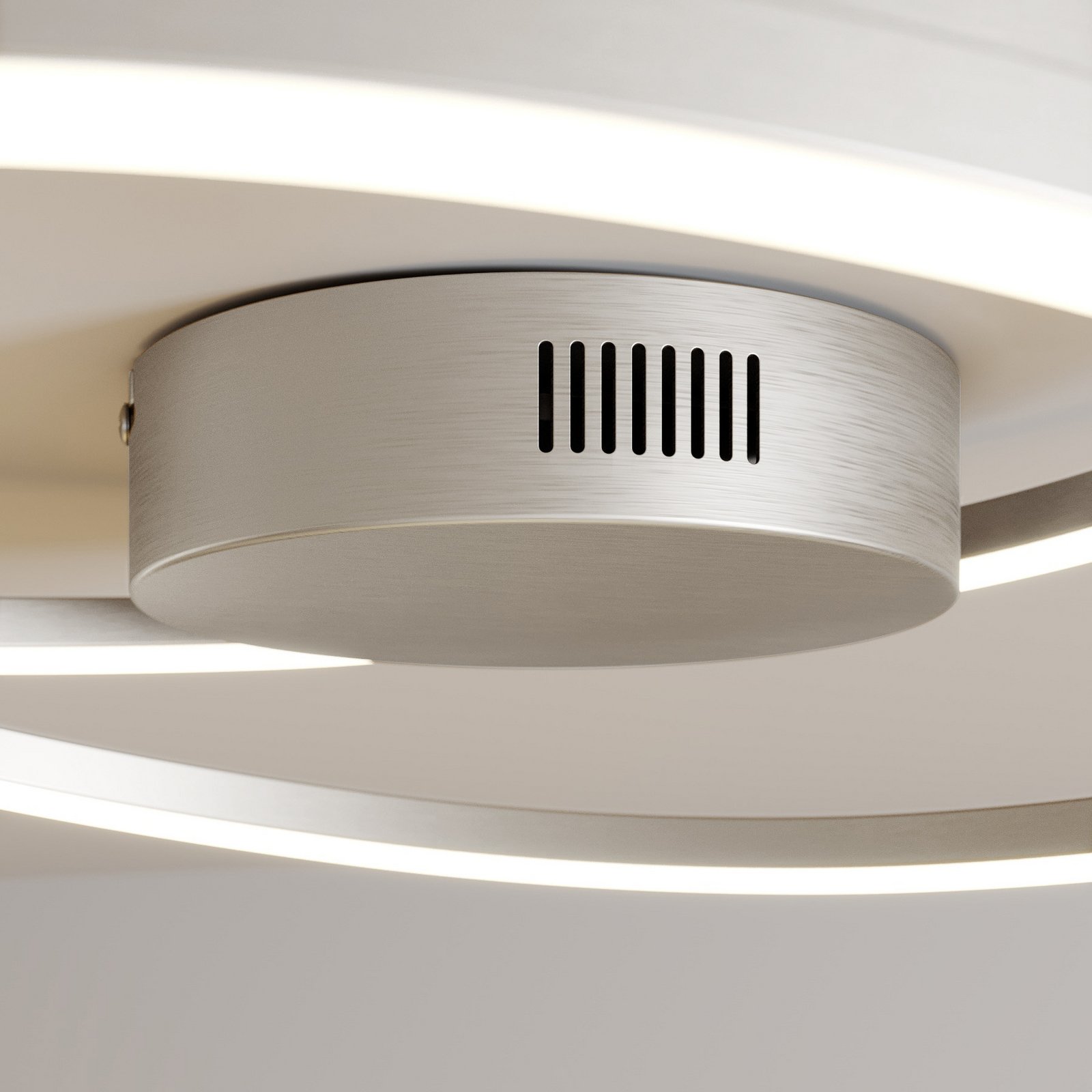 Lindby LED φωτιστικό οροφής Davian, νίκελ, 49 cm, με δυνατότητα ρύθμισης του