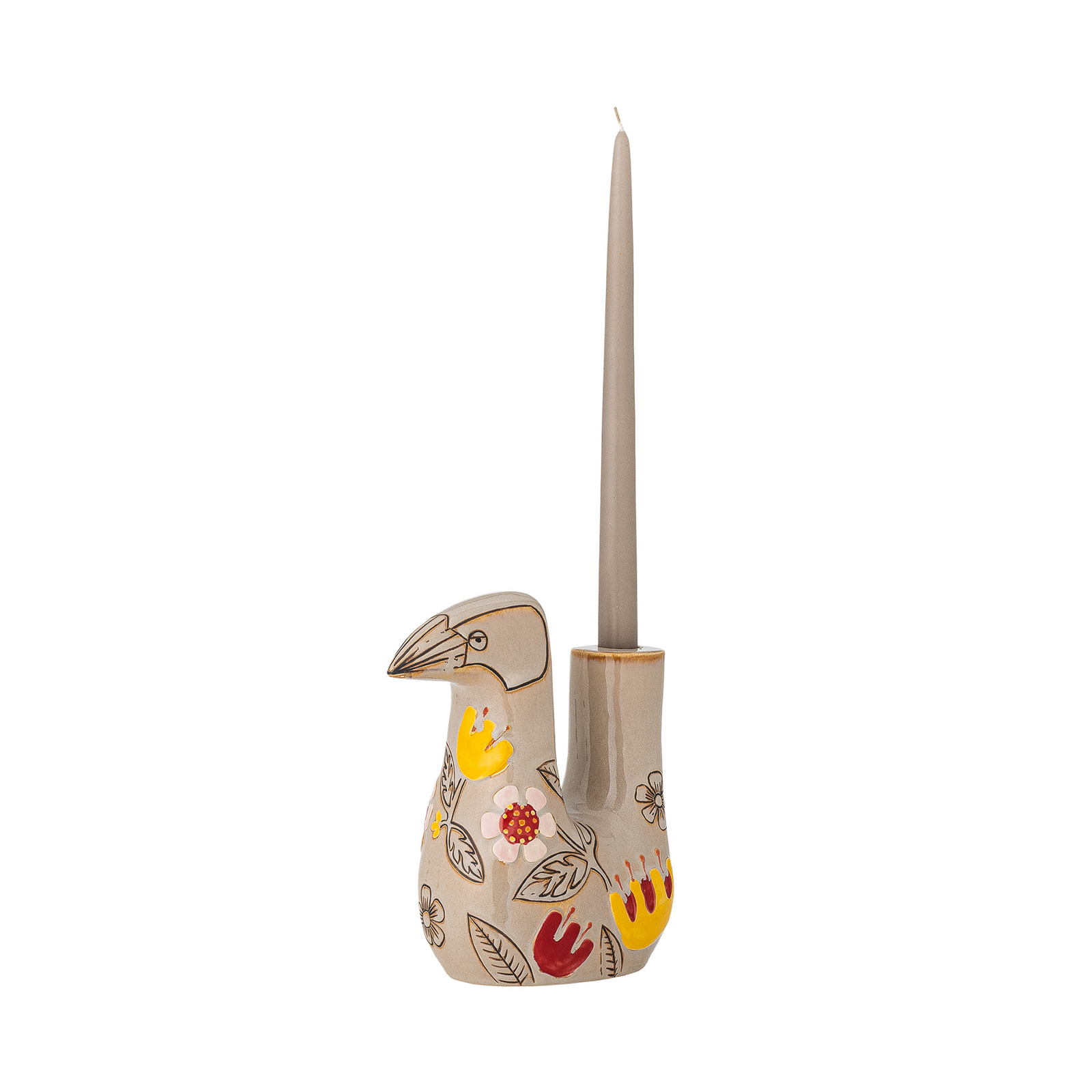 Sviečnik Vivielle, béžový, 21 cm, keramika – Bloomingville