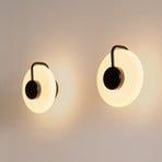 kdln LED-Wandleuchte TRATTO, schwarz, Ø 27 cm, Metall/Glas