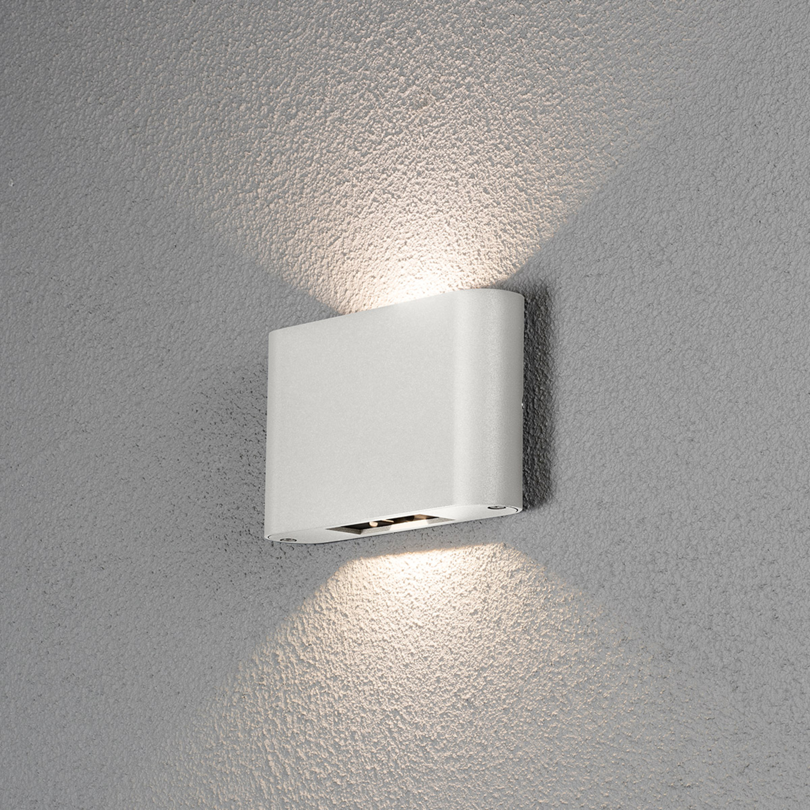 Aplique LED exterior Chieri 2 luces 18 cm blanco