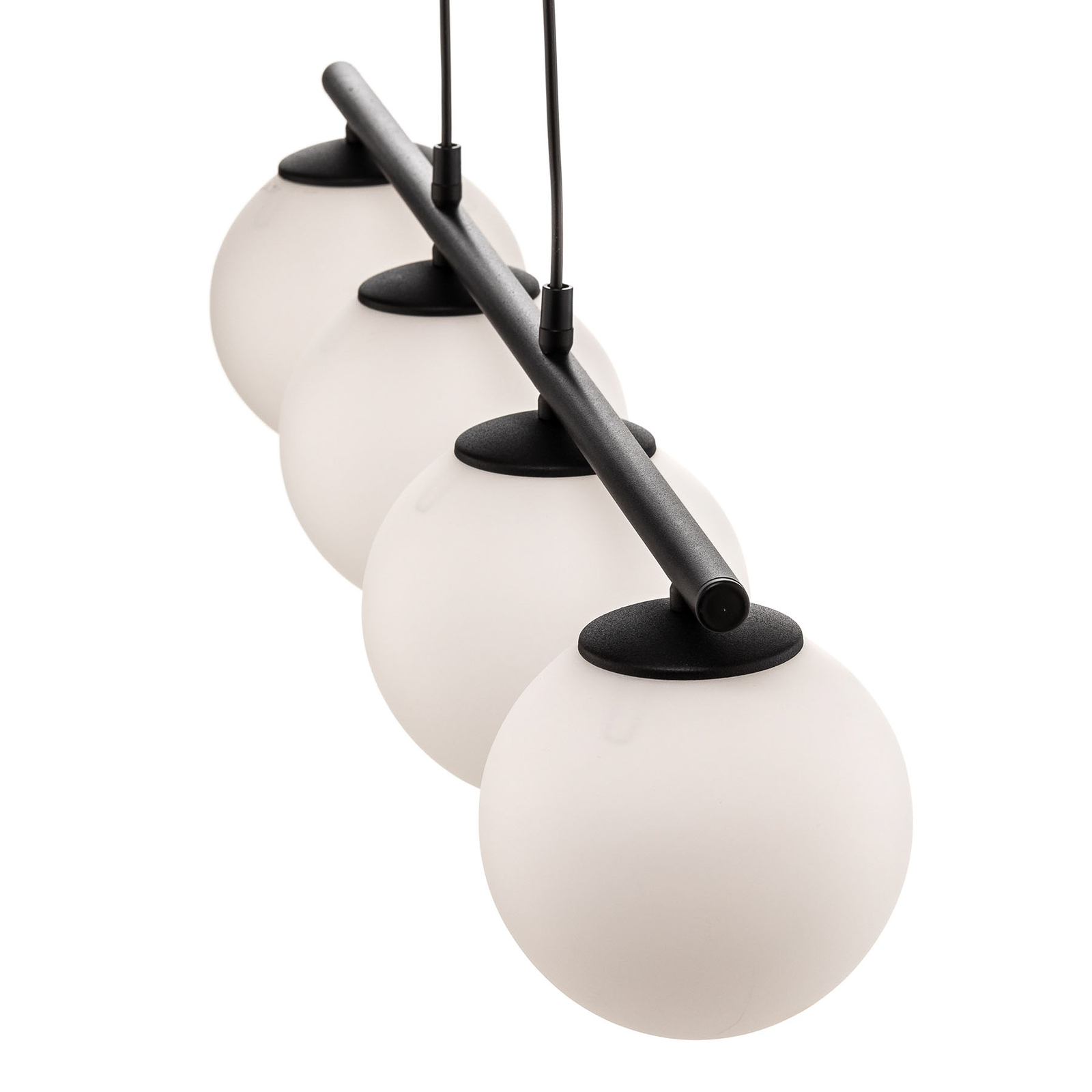 Maxi hanglamp met glazen kappen, 4-lamps