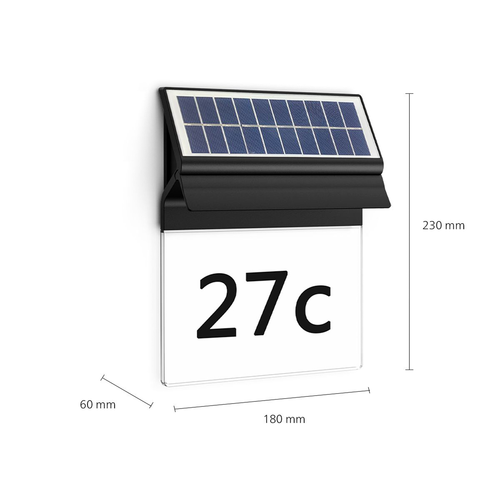 Philips LED-es napelemes házszámos fali lámpa Enkara