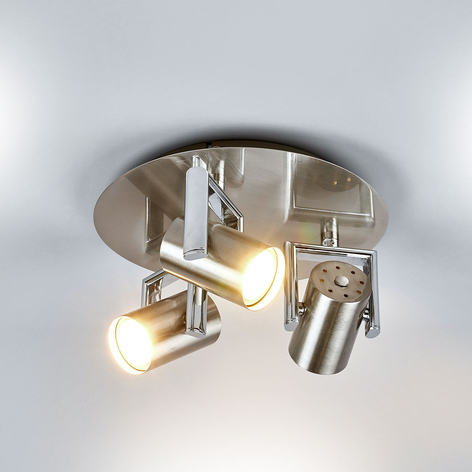 Plafonnier avec spots LED rond Luciana à 3 lampes