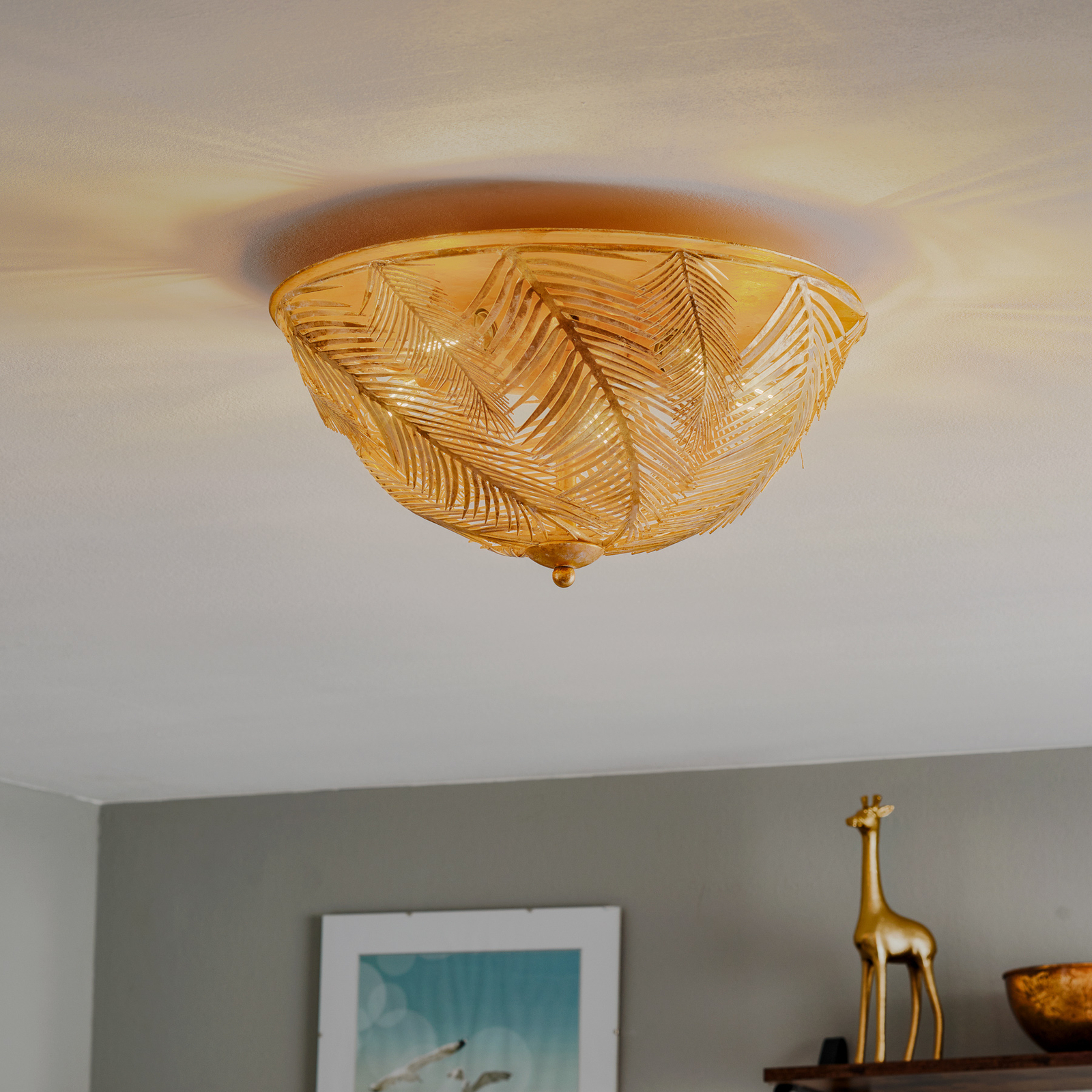 Aanvankelijk micro functie Felce - gouden design plafondlamp | Lampen24.be