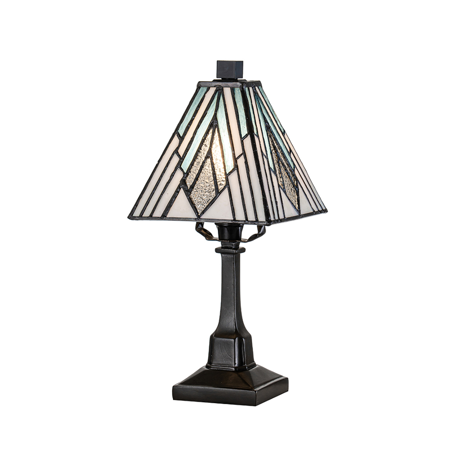 Alderley bordlampe, 14 cm x 14 cm, Tiffany-stil, bronze